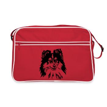 Sheltie Kopf - Sac Retro - rouge/blanc - Devant