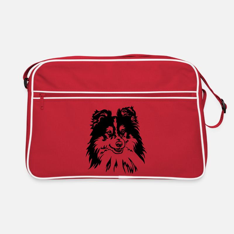 Sheltie Kopf Retro Tasche