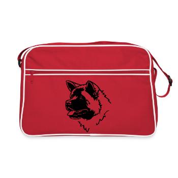 American Akita Tête - Sac Retro - rouge/blanc - Devant
