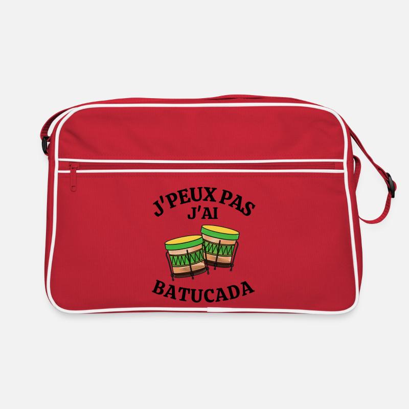 batucada, Brésil, carnaval de rio, samba - Sac Retro - rouge/blanc