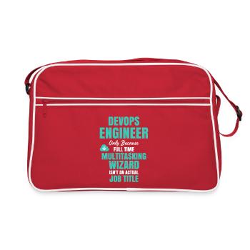 DevOps Engineer Multitasking Wizard - Retro Bag - red/white - Front