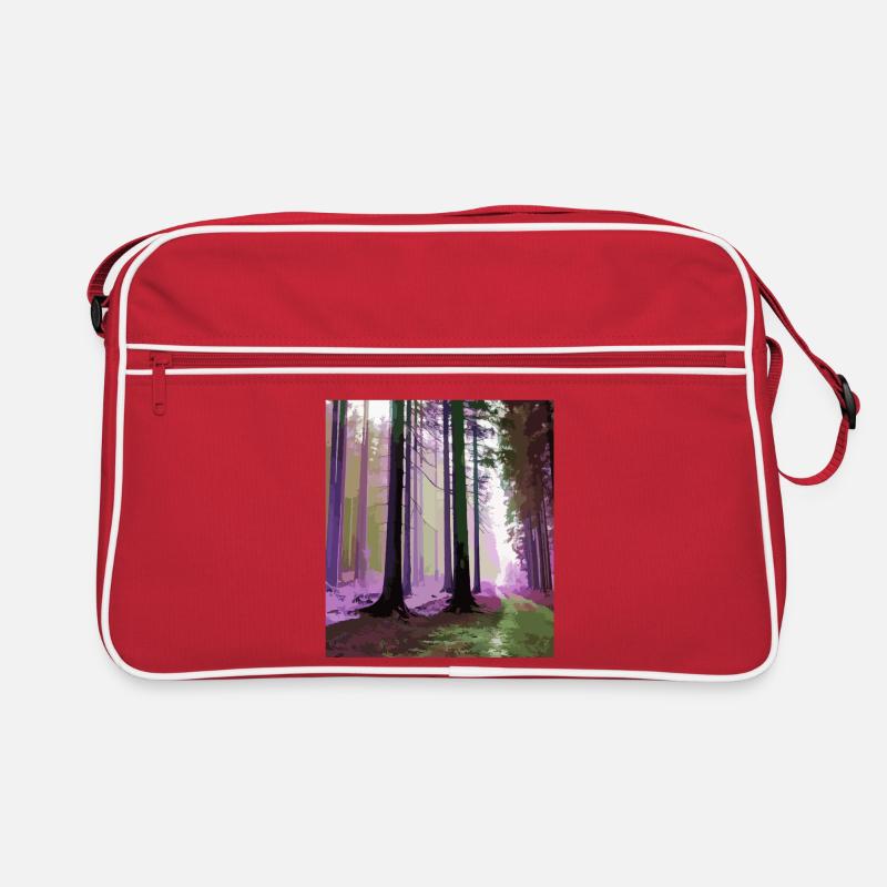 Forêt de nuages hantée - Sac Retro - rouge/blanc