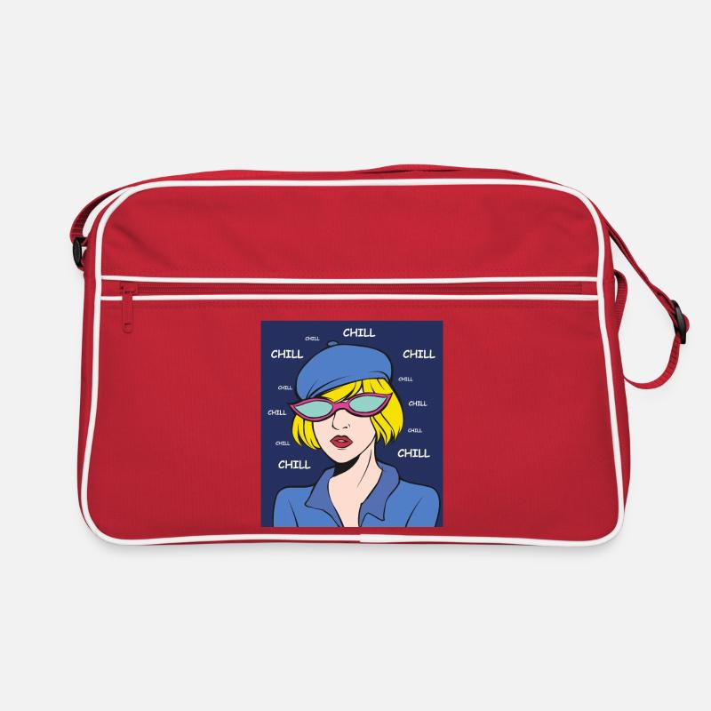Chill Pop Art Lady - Sac Retro - rouge/blanc