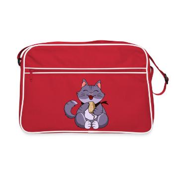 Chat violet gourmande - Sac Retro - rouge/blanc - Devant