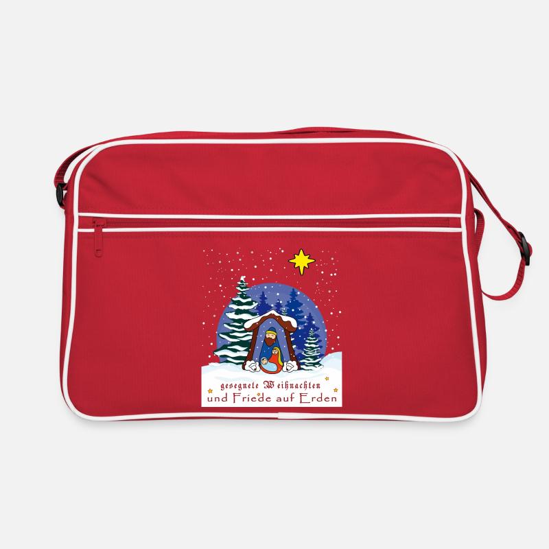 gesegnete Weihnachten, Weihnachtskrippe Retro Tasche