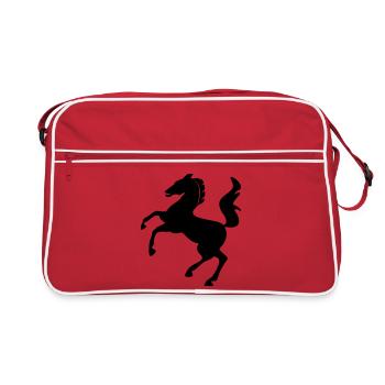 Symbole de cheval sautant dynamiquement - Sac Retro - rouge/blanc - Devant