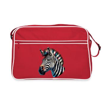 Zebra - Retro Tasche - Rot/Weiß - Vorne