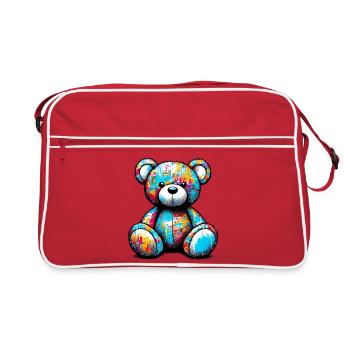 Orso orsacchiotto Teddy Bear - Retro Bag - red/white - Front