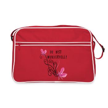 Tu es merveilleux, vrille de fleur - Sac Retro - rouge/blanc - Devant