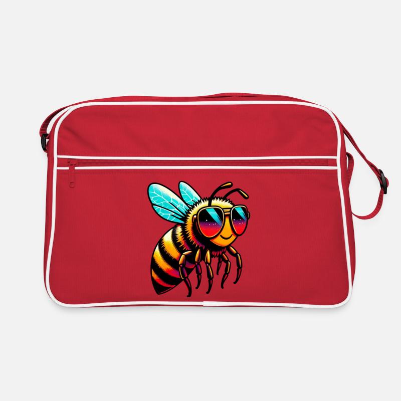 Biene - Retro Tasche - Rot/Weiß