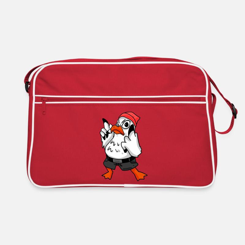 Möwe Cool - Retro Tasche - Rot/Weiß