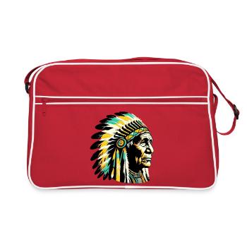 Amérindien Américain - Sac Retro - rouge/blanc - Devant