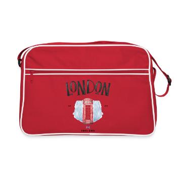 London Red Phone Booth Watercolor - Retro Bag - red/white - Front