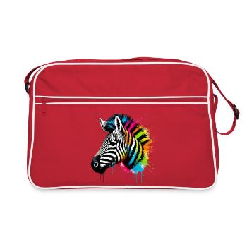 Zebra - Retro Tasche - Rot/Weiß - Vorne
