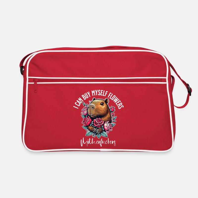 I Can Buy Myself Flowers – Freches Capybara-Design Retro Tasche