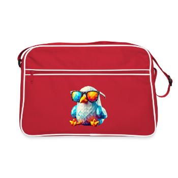 Coole Seagull Sonnenbrille - Retro Tasche - Rot/Weiß - Vorne