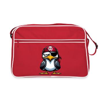 mouette pirate bandeau oeil - Sac Retro - rouge/blanc - Devant