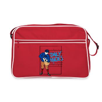 Daily Nudes Retro Post Design - Retro Tasche - Rot/Weiß - Vorne