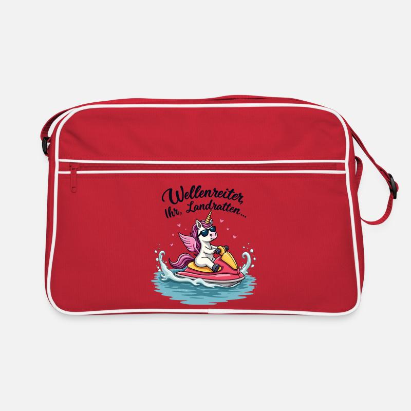 Cooles Jetski Einhorn Retro Tasche