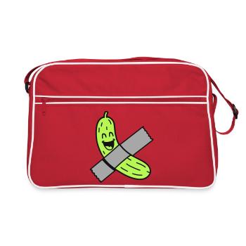 Concombre avec ruban adhésif - Sac Retro - rouge/blanc - Devant