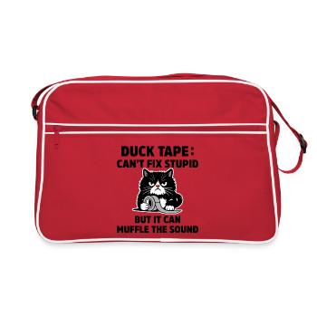 Le ruban adhésif ne peut pas réparer le jeu de mots stupide et drôle du bricoleur - Sac Retro - rouge/blanc - Devant