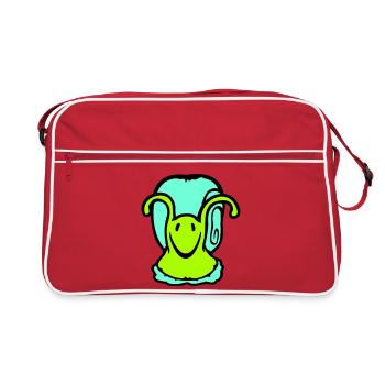 Schneckenhaus Schnecke Nacktschnecke niedlich süß - Retro Tasche - Rot/Weiß - Vorne