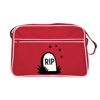 RIP Halloween Tombstone Silhouette - Retro Bag - red/white - Front