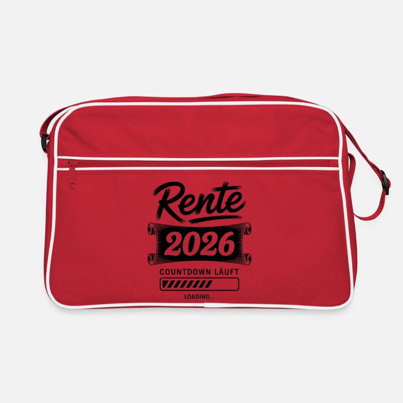 Rente 2026 Countdown - Retro Tasche - Rot/Weiß