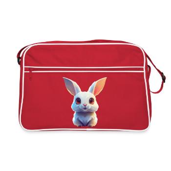 White cuddly bunny - Retro Bag - red/white - Front