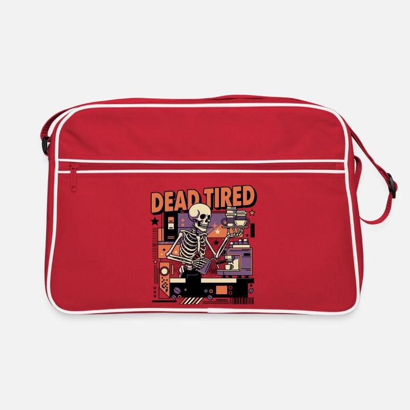 Dead tired coffee skeleton kitchen setting Retro Bag
