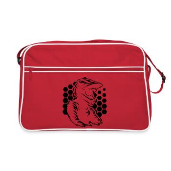 Motif amusant de motocross - Sac Retro - rouge/blanc - Devant