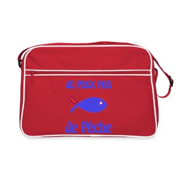 FISH. I CAN'T. I FISHED. SINNER. HUMOR. - Retro Bag - red/white - Front