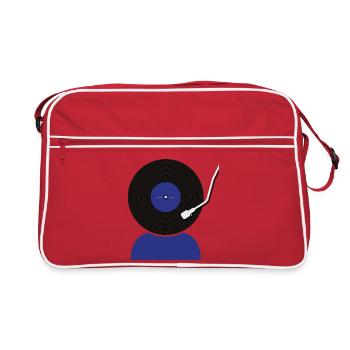 Tête de disque vinyle - Sac Retro - rouge/blanc - Devant