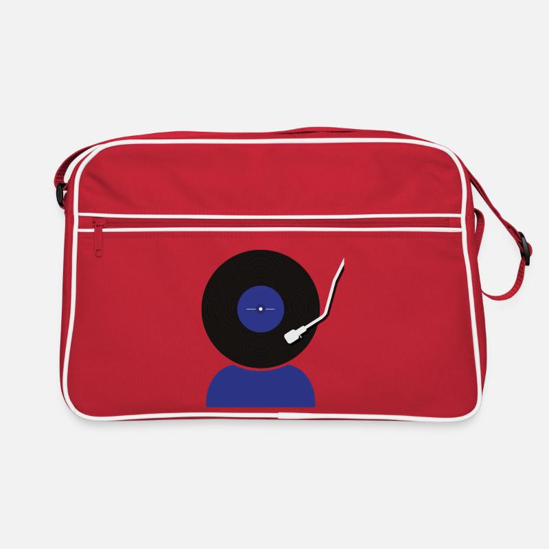 Schallplatten Kopf Retro Tasche