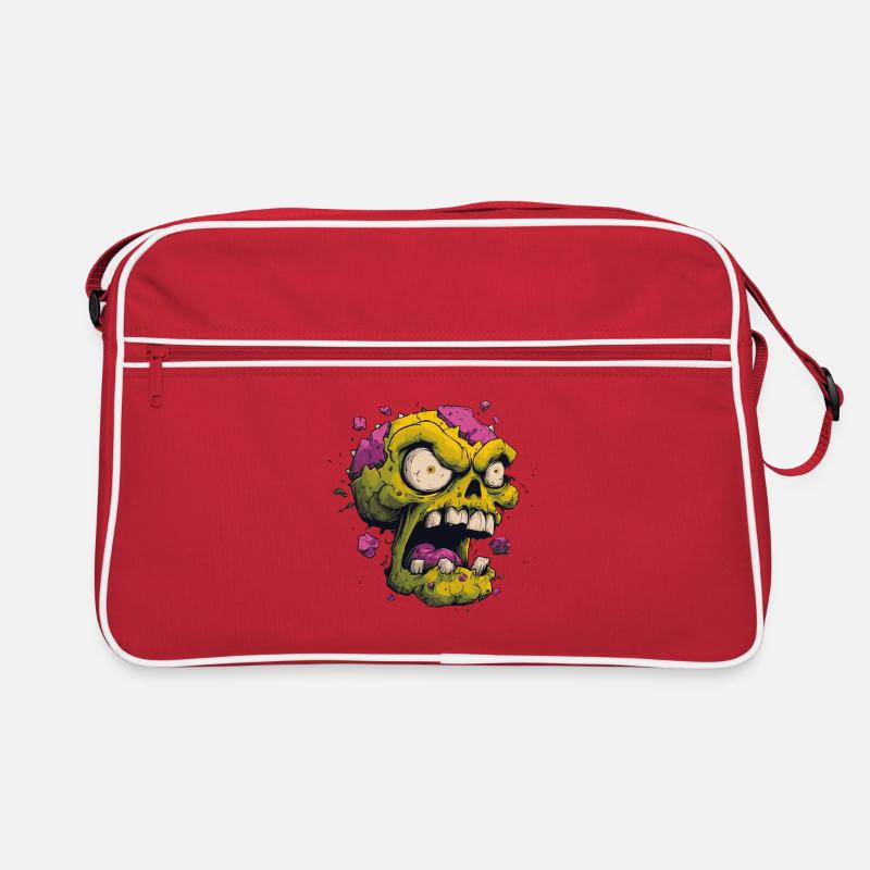 Exploding Skull – Comic Horror Motif Retro Bag
