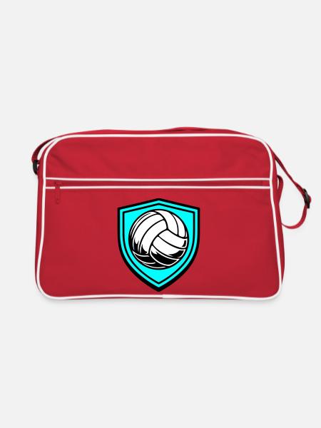 Blason du ballon de volley-ball - Sac Retro - rouge/blanc - Devant