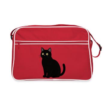 Chat noir chat noir - Sac Retro - rouge/blanc - Devant