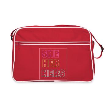Diversité de genre queer Fierté gay LGBT - Sac Retro - rouge/blanc - Devant