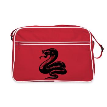 Silhouette du python serpent - Sac Retro - rouge/blanc - Devant