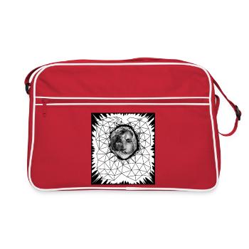 LOWPOLY WOMAN #2 - black & white - Retro Bag - red/white - Front