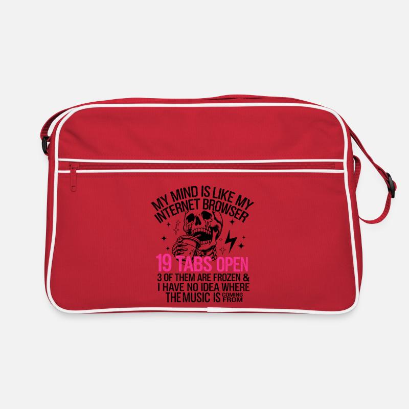My Mind is Like My Internet Browser - Retro Bag - red/white