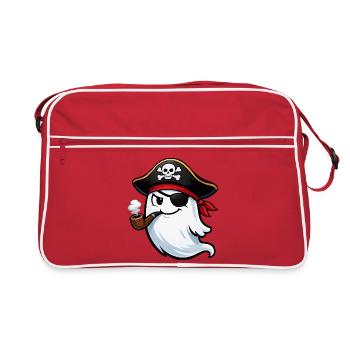 Ghost Pirate with Pipe - Retro Bag - red/white - Front