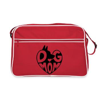 Maman de chien, Cœur de maman de chien - Sac Retro - rouge/blanc - Devant