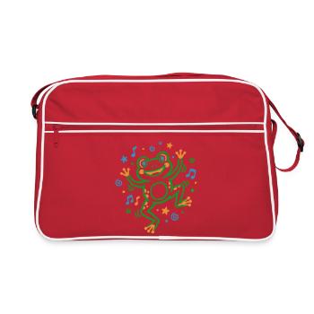Dancing frog with music - Retro Bag - red/white - Front
