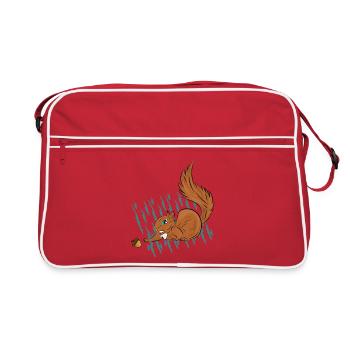Rayures d’écureuil et noisette - Sac Retro - rouge/blanc - Devant