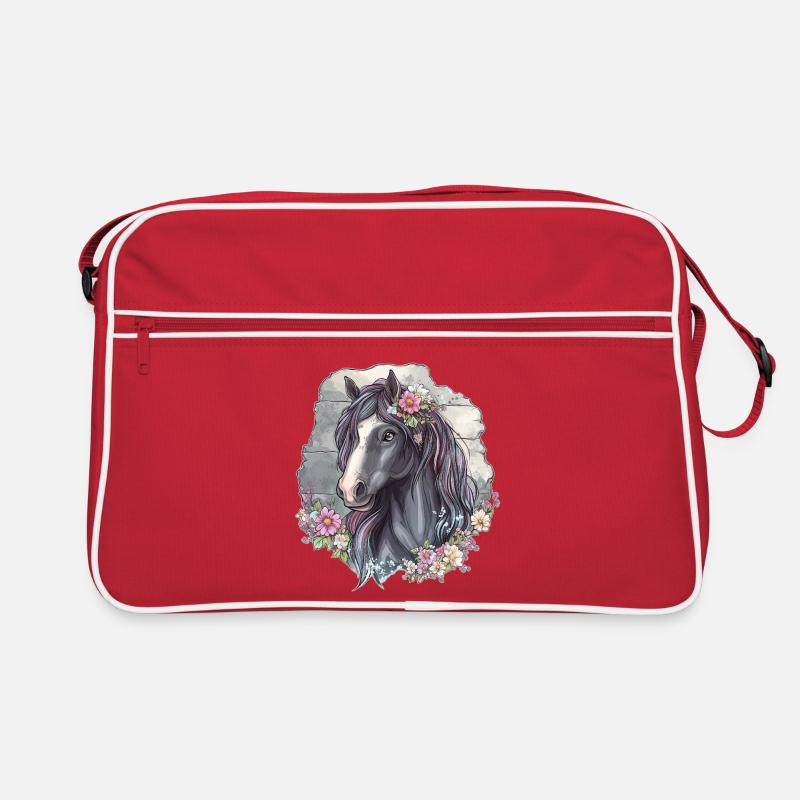 Cheval aux fleurs Sac Retro