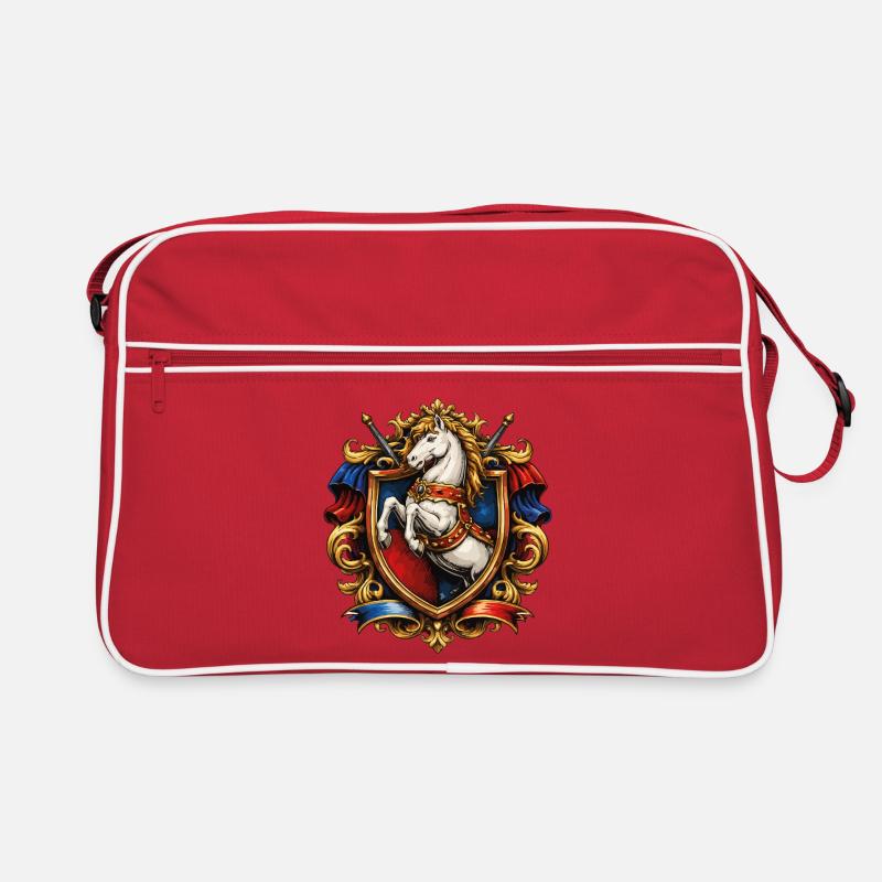 Horse crest in gold frame Retro Bag
