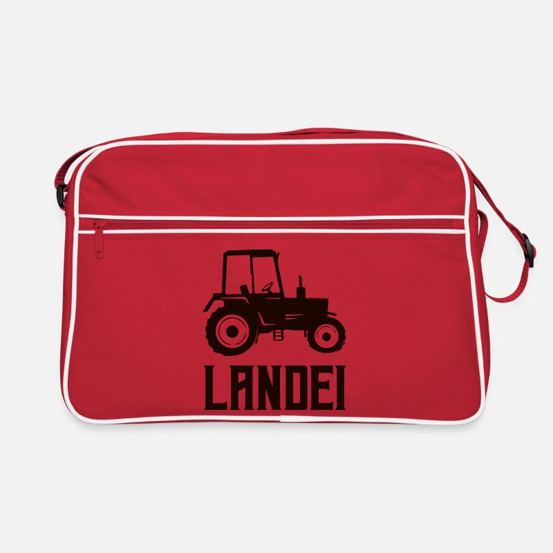 Traktor Silhouette Landei Retro Tasche