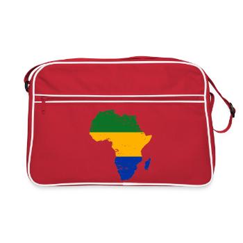 Gabon_Flagge_Afrika_used - Retro Tasche - Rot/Weiß - Vorne