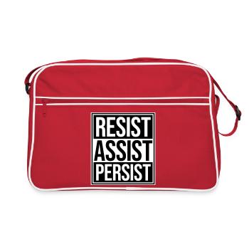 Resist Assist Persist Activism Motivation Logo - Retro Bag - red/white - Front